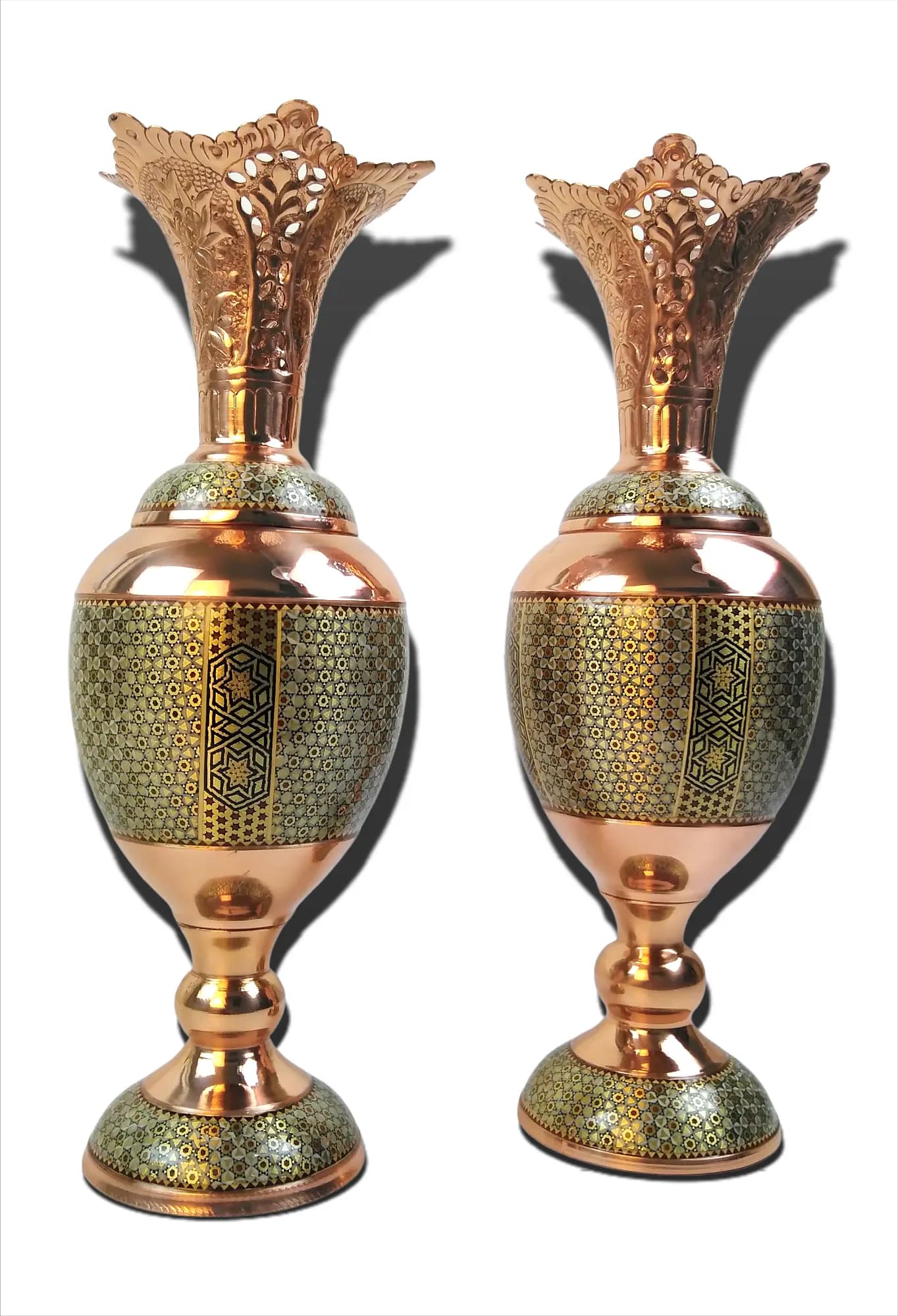 ست سنبلدان و آجیل‌خوری مس و خاتم (ارتفاع 34س) — تصویر ۳