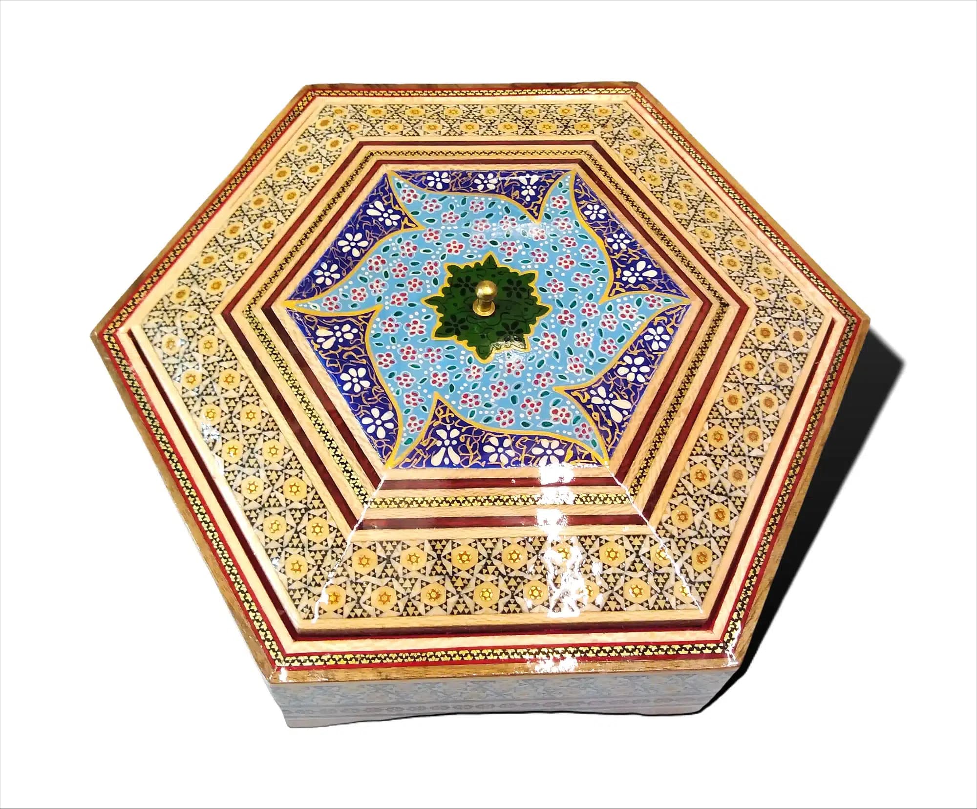 شکلات خوری چوب و خاتم کاری لوکس (داخل شیشه با درپوش جیر)