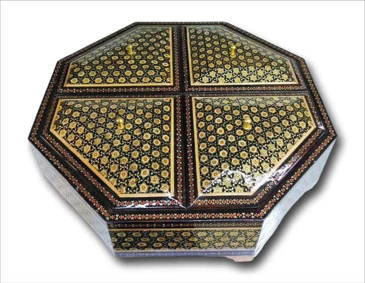 شکلات خوری خاتم اصفهان | ۴ درب مشکی طلایی — تصویر ۲