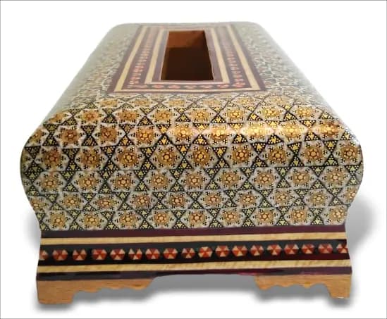 جعبه دستمال کاغذی خاتم‌کاری اصفهان — تصویر ۳