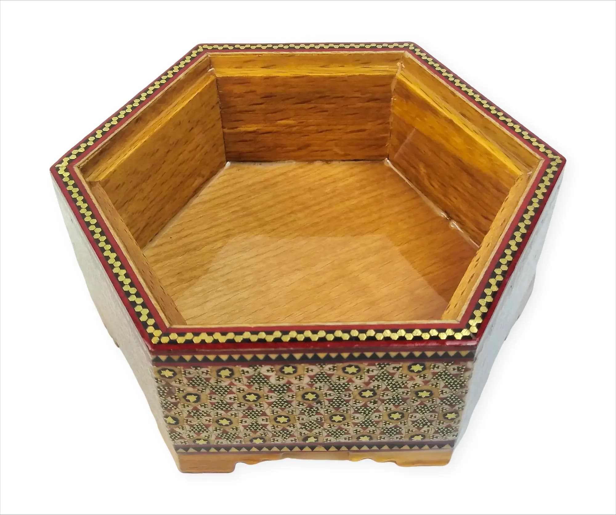 شکلات خوری شش ضلعی چوب و خاتم اصفهان — تصویر ۲