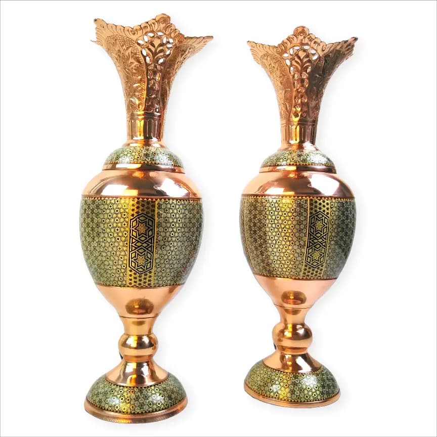 جفت سنبلدان مس خاتم اصفهان (2عدد ارتفاع 34س)