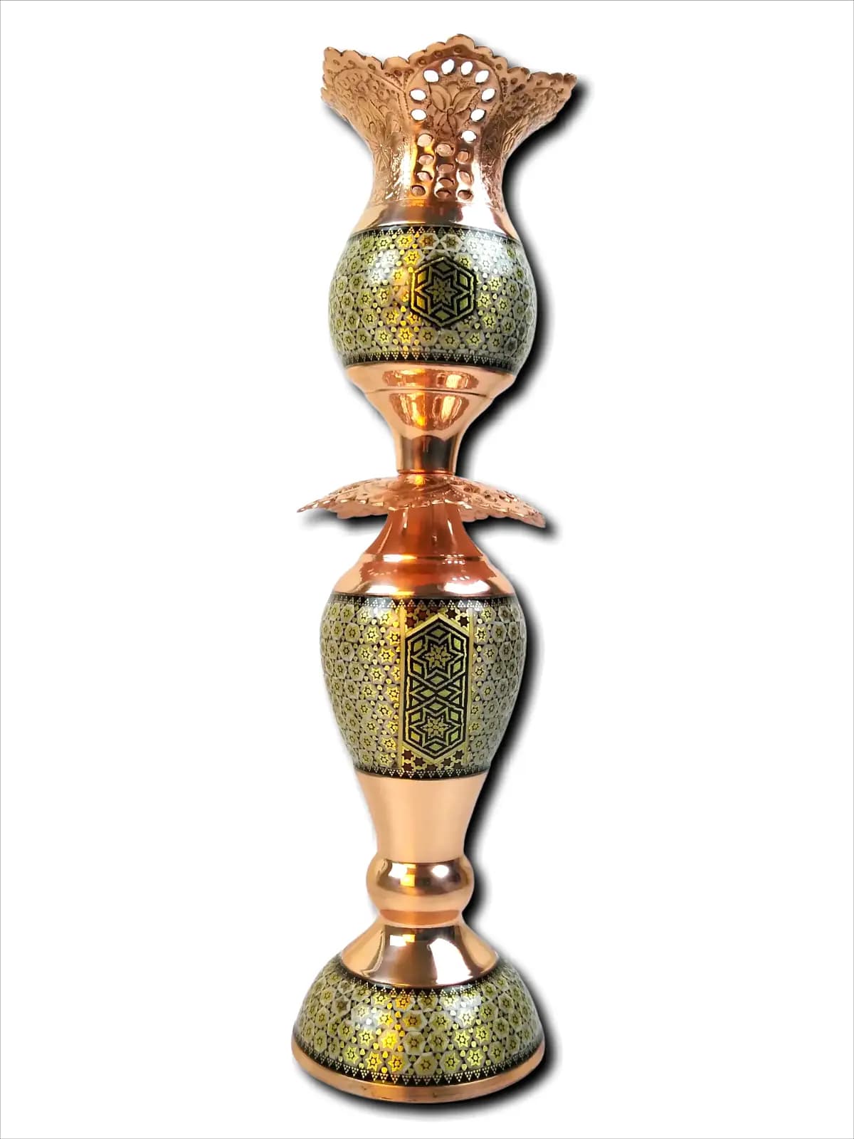 جفت لاله مس و خاتم اصفهان (ارتفاع 30 سانتی متر 2عددی ) — تصویر ۲