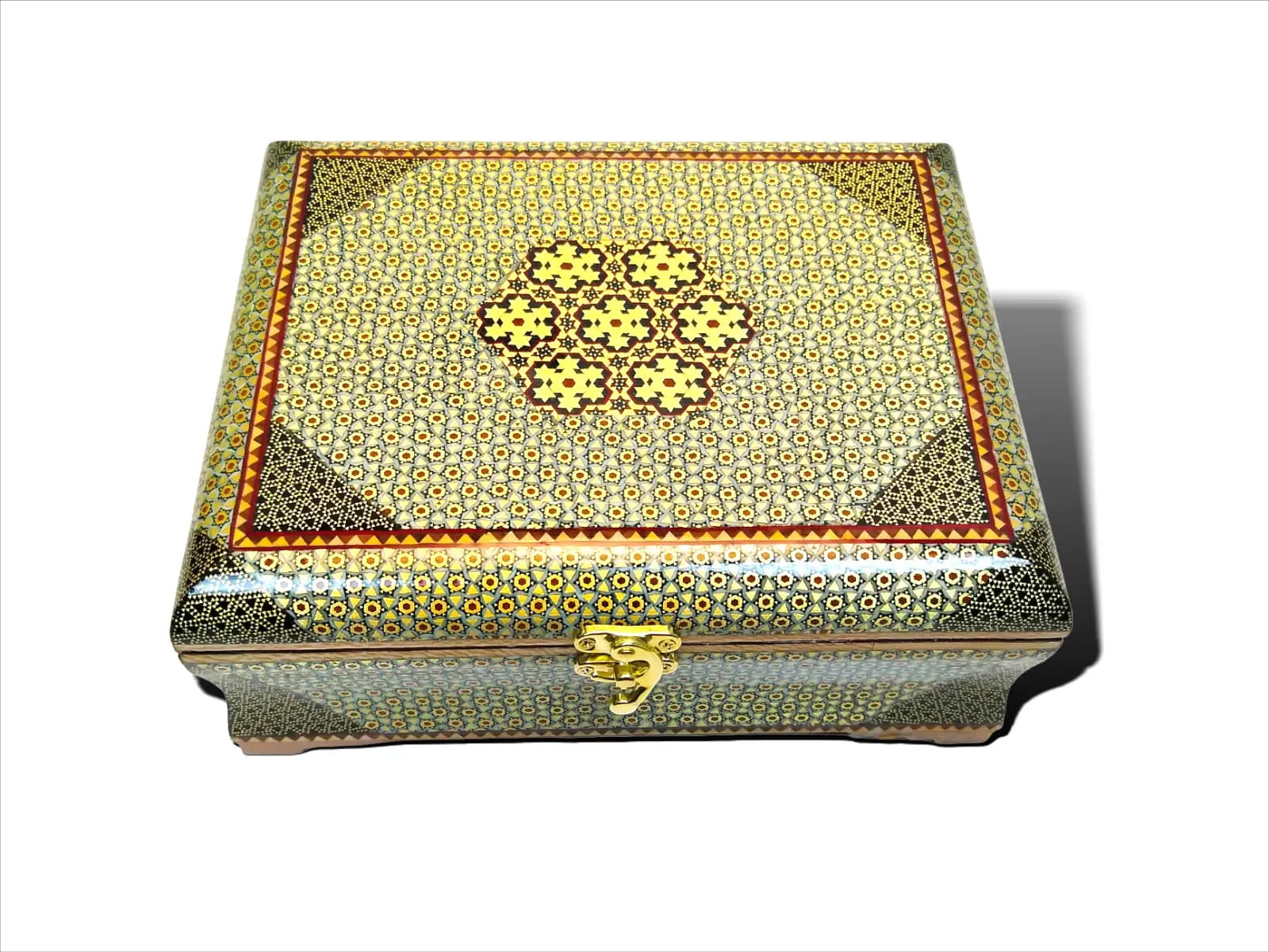جعبه جواهرات خاتم کاری اعلاء (ابعاد 14*22 س) — تصویر ۳