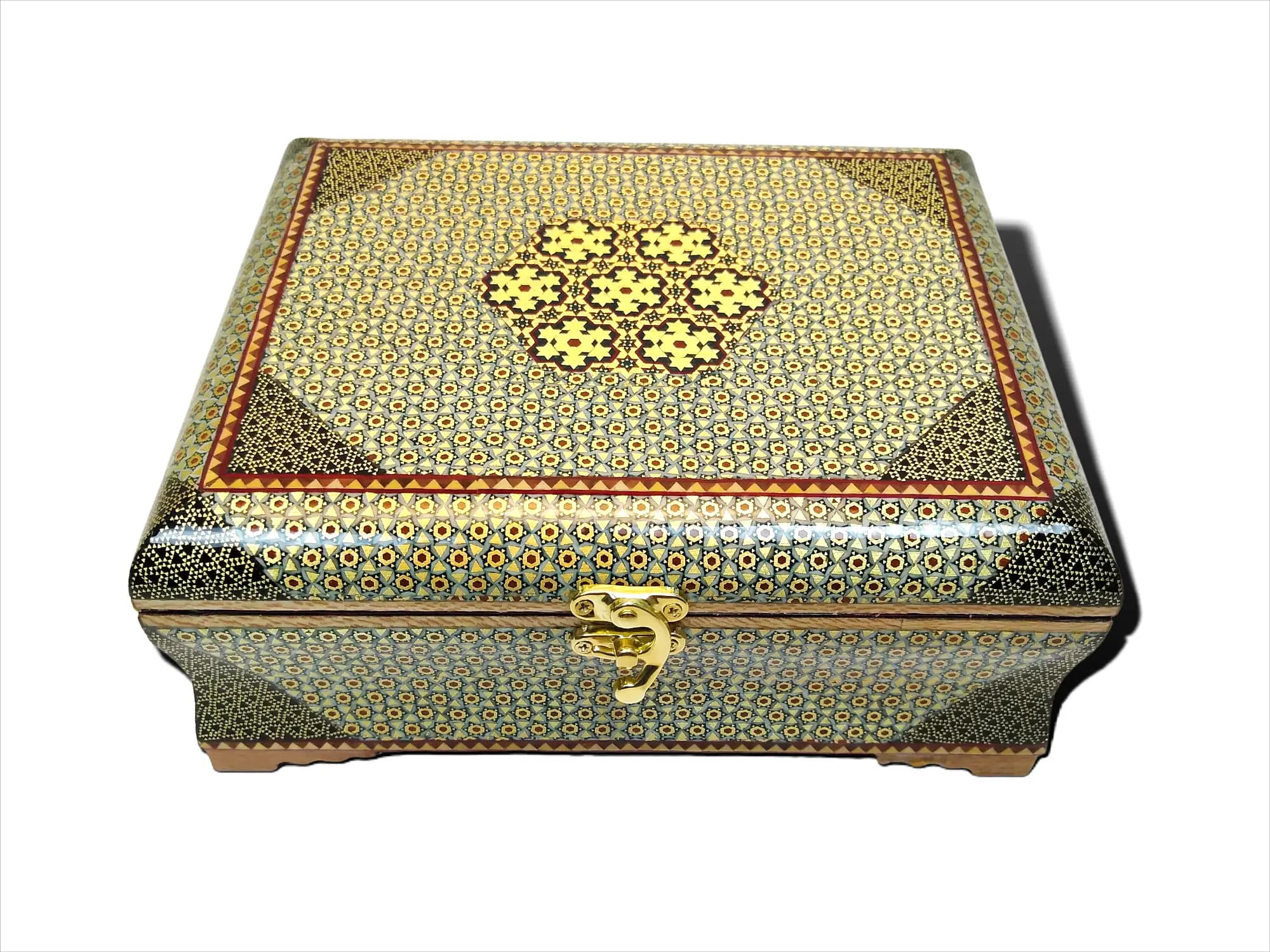 جعبه جواهرات خاتم کاری اعلاء (ابعاد 14*22 س)