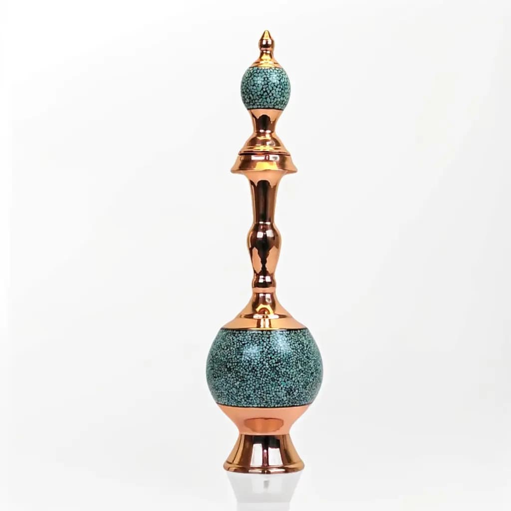 تنگ گیلاس شلغمی مس و فیروزه (ارتفاع 38س)