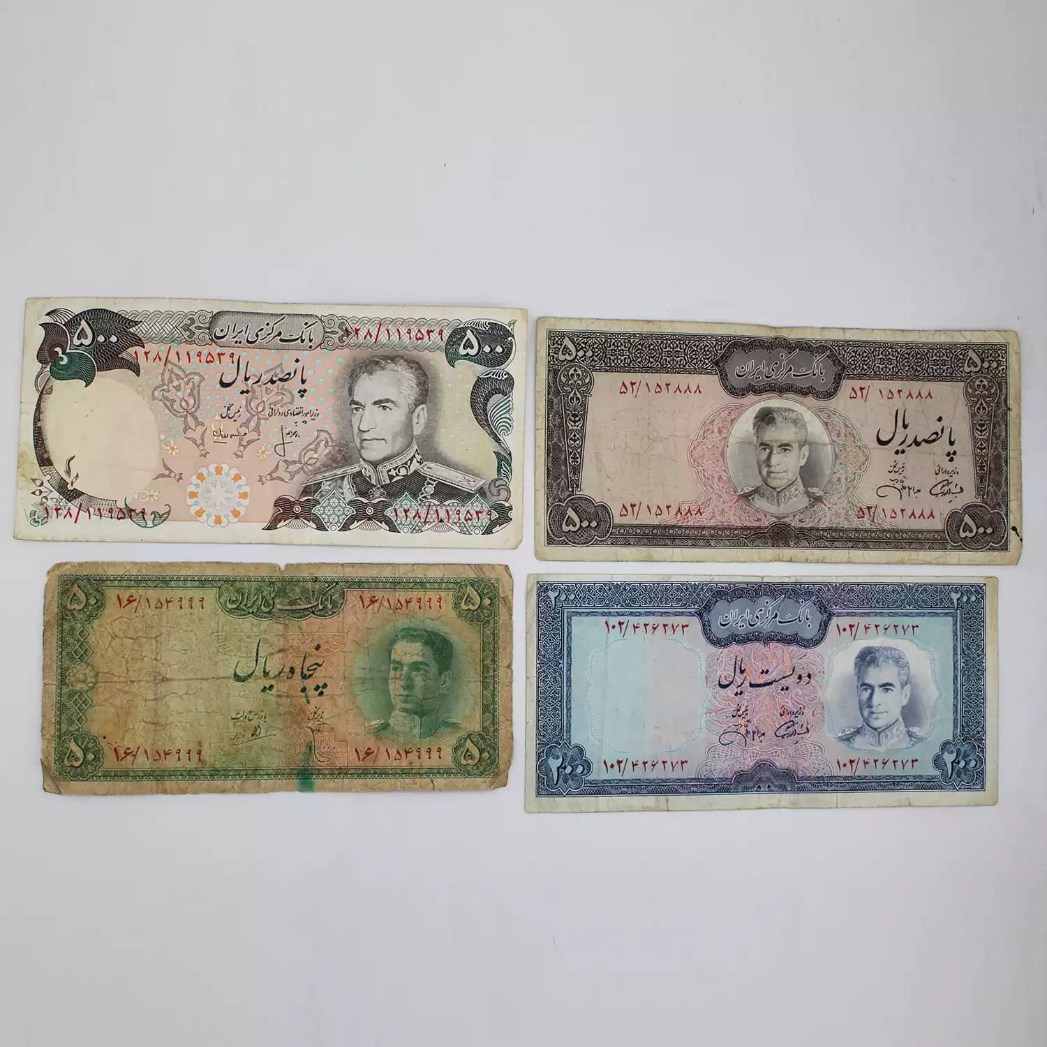 ست اسکناس های محمدرضا شاه پهلوی – 4 برگ – 128/119539