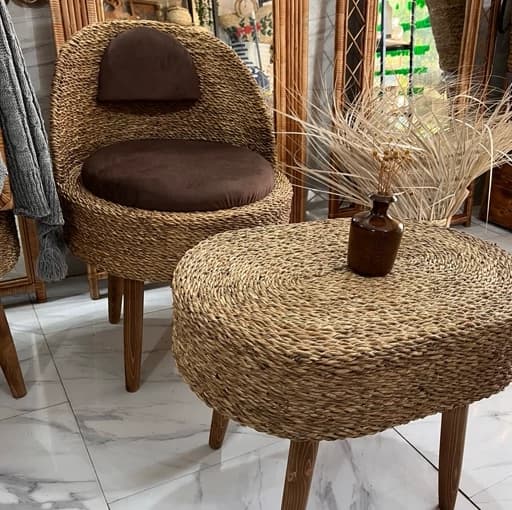 میز حصیری بیضی — تصویر ۳