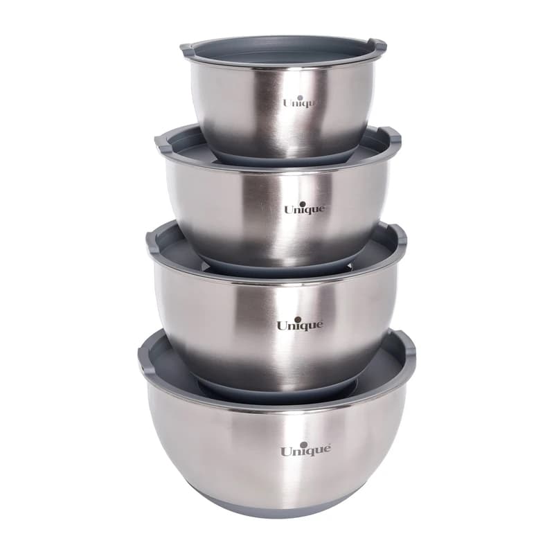 لگن ۴ پارچه استیل درب دار یونیک مدل UN-4092 — تصویر ۲