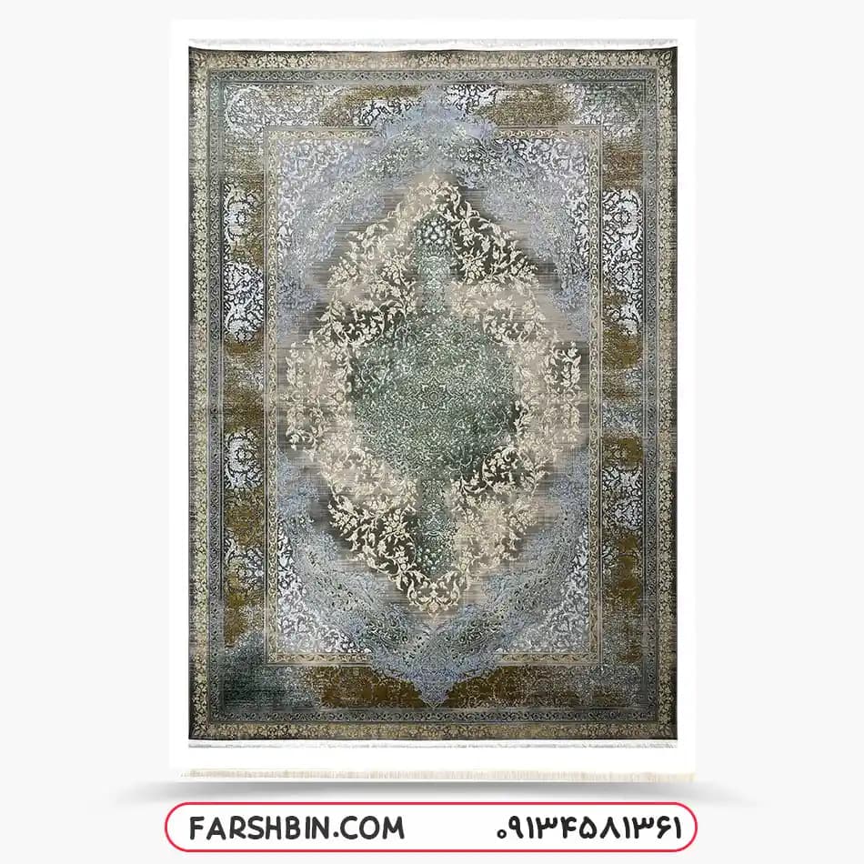 فرش پتینه دودی طلایی 1200 شانه تراکم 3600 کد 1704