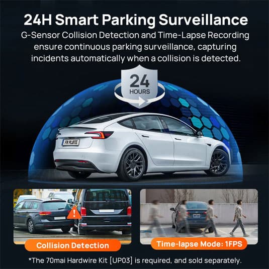 دوربین ثبت وقایع خودرو 70mai Dash Cam 4K A800SE Set + دوربین عقب — تصویر ۴