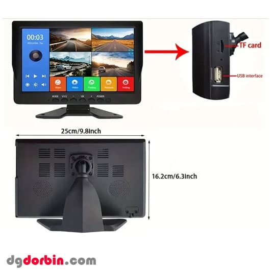 دوربین کامیون اتوبوس کاروان 4K دید در شب مانیتوردار با قابلیت پخش موزیک و فیلم و اتصال به موبایل — تصویر ۲