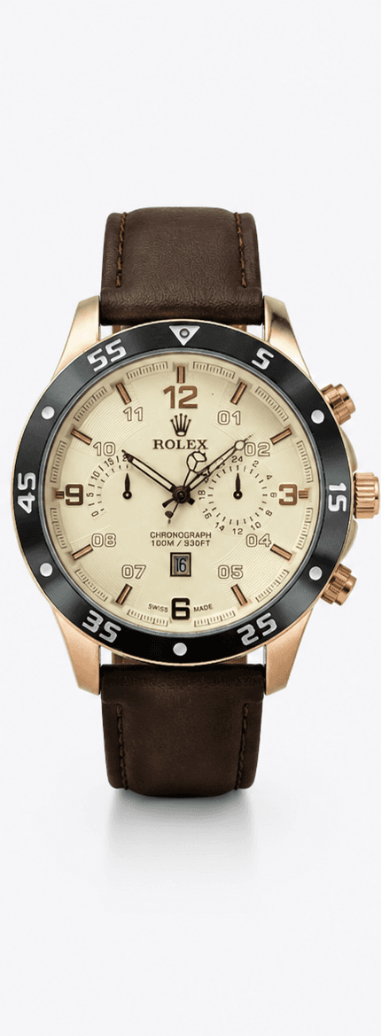 ساعت مچی مردانه ROLEX مدل بندچرمی