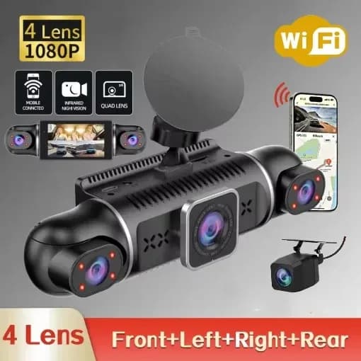 دوربین خودرو 4 لنزه 360 وای فای دار دید در شب M99 Pro — تصویر ۸