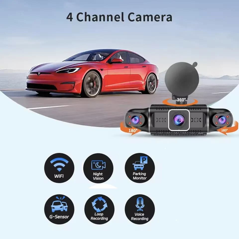 دوربین خودرو 4 لنزه 360 وای فای دار دید در شب M99 Pro — تصویر ۱۲
