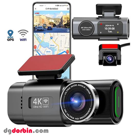 دوربین ثبت وقایع خودرو ultra 4k دو دوربین — تصویر ۳