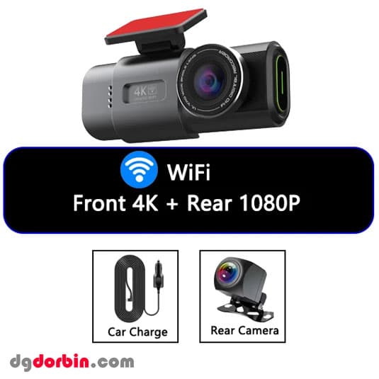 دوربین ثبت وقایع خودرو ultra 4k دو دوربین — تصویر ۵