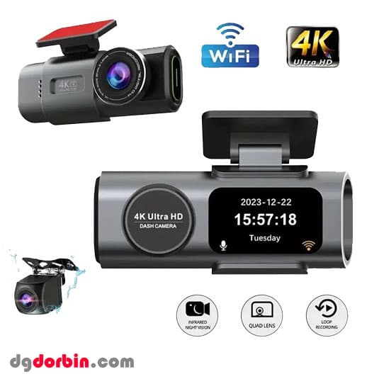 دوربین ثبت وقایع خودرو ultra 4k دو دوربین — تصویر ۶