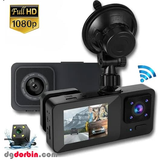 دوربین ثبت وقایع خودرو S10 | کنترل ۳‌لنزه Full HD و ضبط همزمان