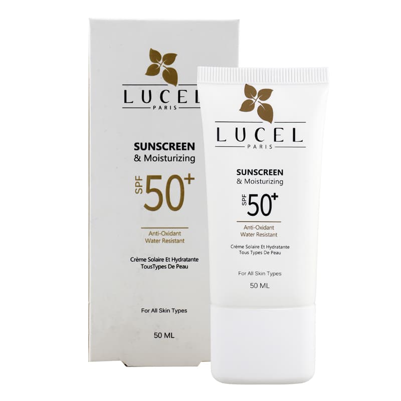 کرم ضد آفتاب و مرطوب کننده بی رنگ لوسل SPF 50+ مناسب انواع پوست