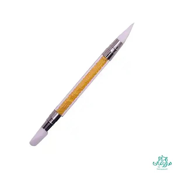 قلم سیلیکونی دو سر تکی زرد