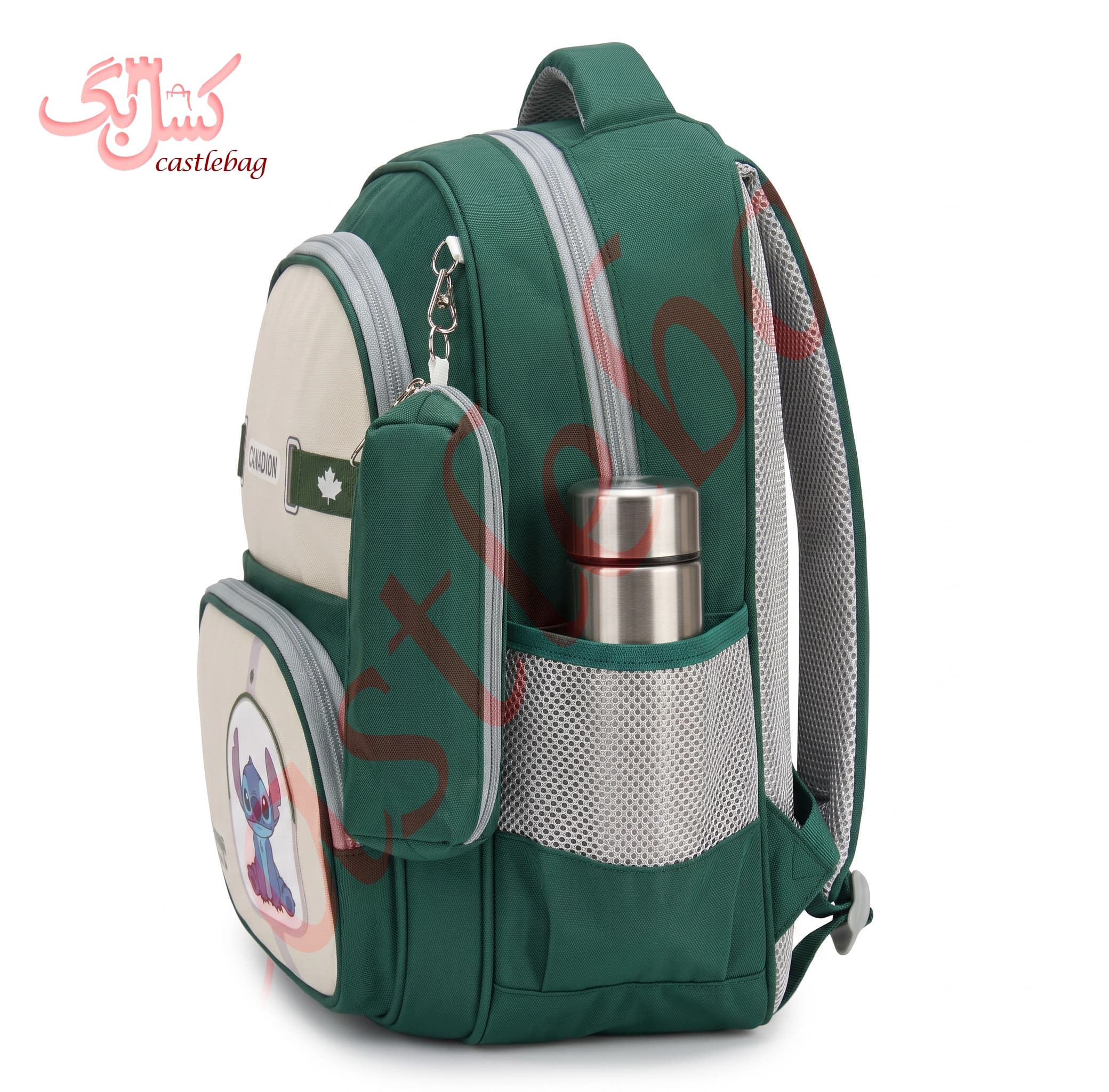 کوله پشتی مدرسه ای جامدادی دار مدل استیچ کد SL0022 — تصویر ۴