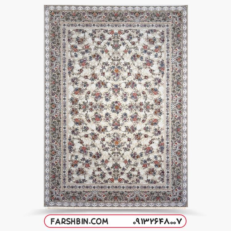 فرش افشان گل رنگی 1200 شانه اکرولیک طرح ثمین