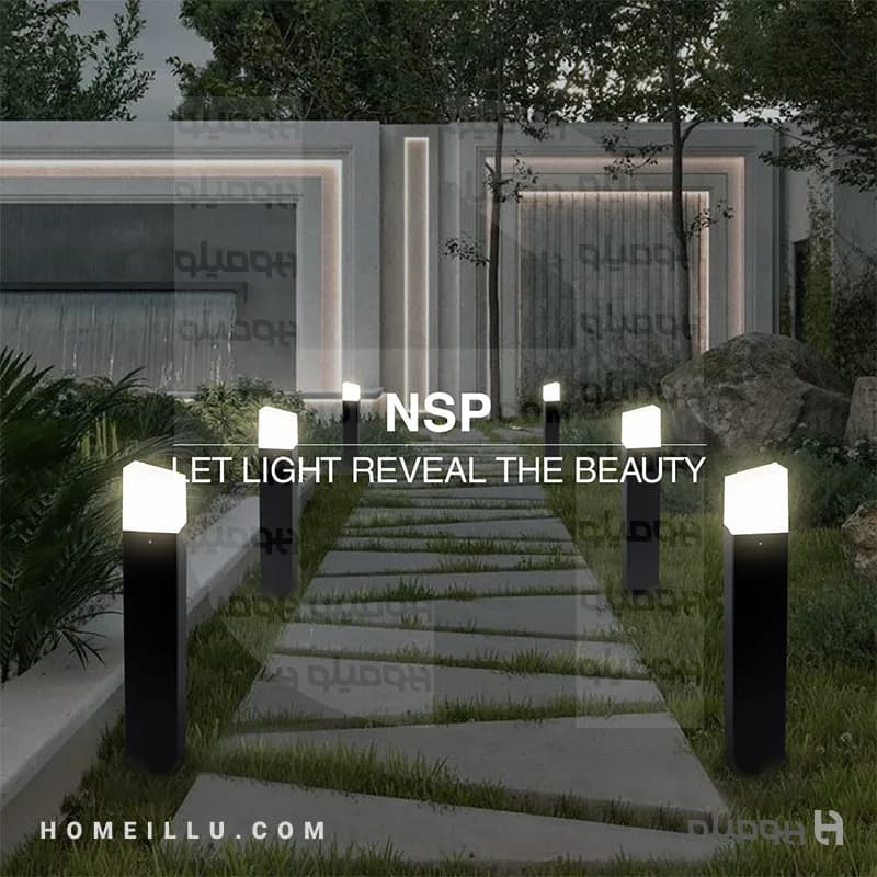چراغ چمنی حیاطی 50 سانتی متر مکعبی سرپیچ NSP3 E27 — تصویر ۲