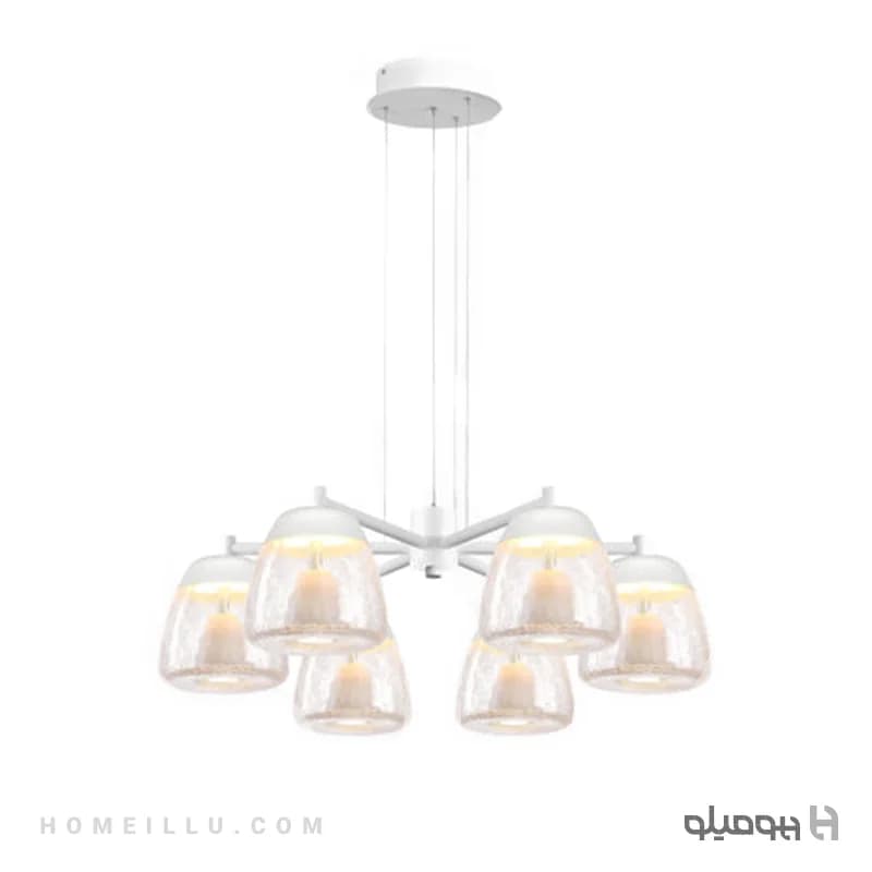 لوستر آویز 6 شعله ال ای دی 50 وات مدرن P60115 — تصویر ۲