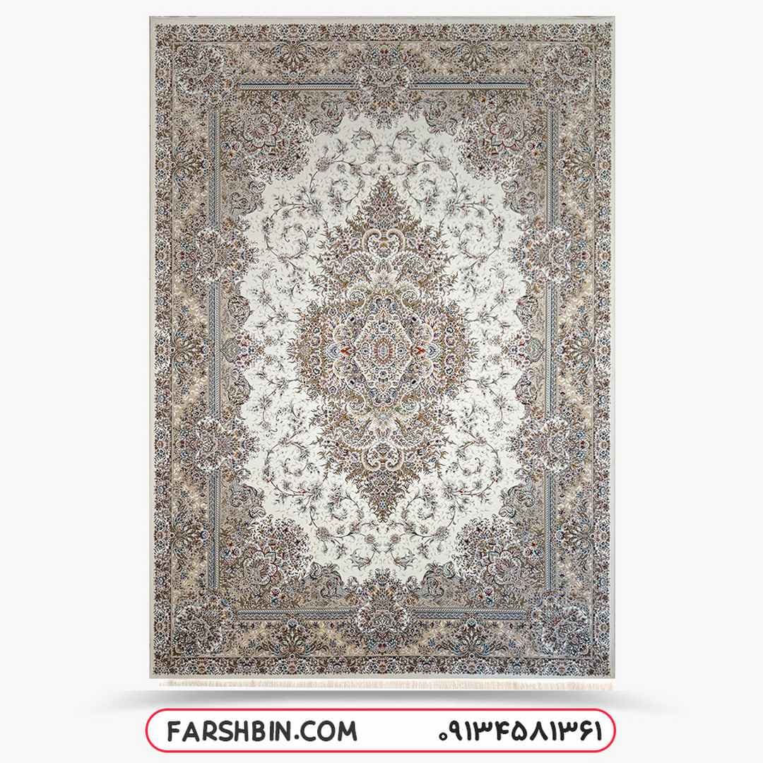 فرش سفید 1200 شانه طرح اسطوره تراکم 3600