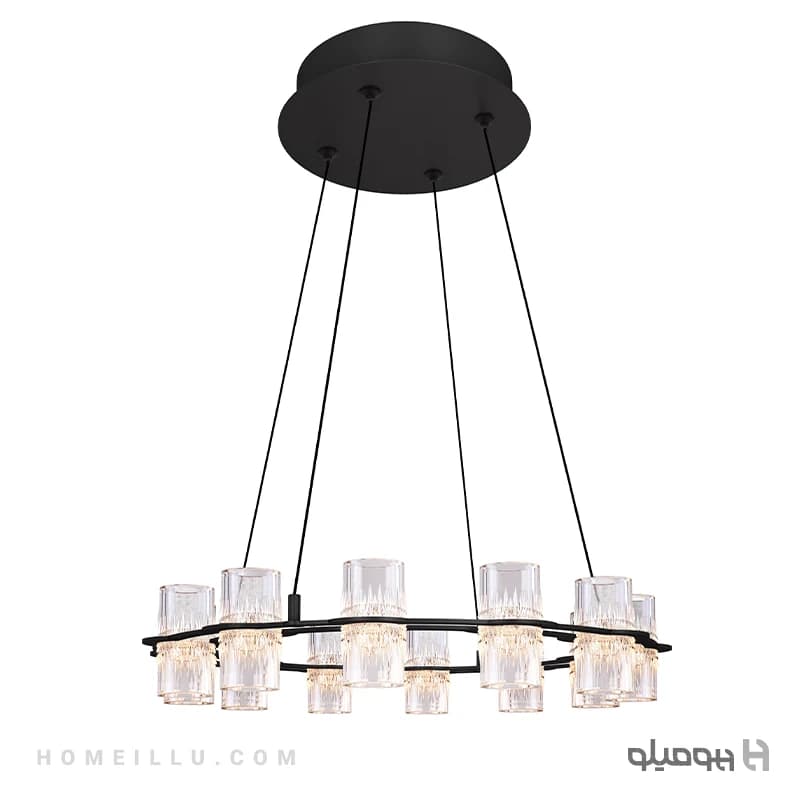 لوستر آویز ۱۲ شعله ال ای دی ۴۲ وات گرد MD8468-12