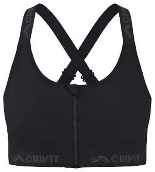 نیم تنه ورزشی زنانه زیپ دار کریویت Crivit Sports Bra مشکی