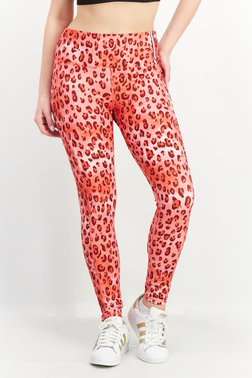 لگ ورزشی زنانه تامی هیلفیگر Tommy Hilfiger Women Training Leggings قرمز طرح دار — تصویر ۵