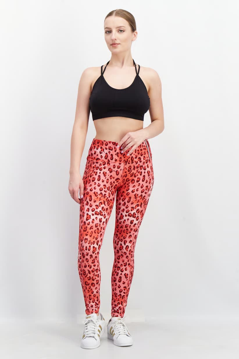 لگ ورزشی زنانه تامی هیلفیگر Tommy Hilfiger Women Training Leggings قرمز طرح دار — تصویر ۲