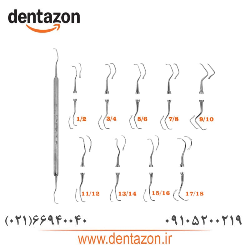 قلم گریسی دسته هشت گوش (9مدل) Dental Devices
