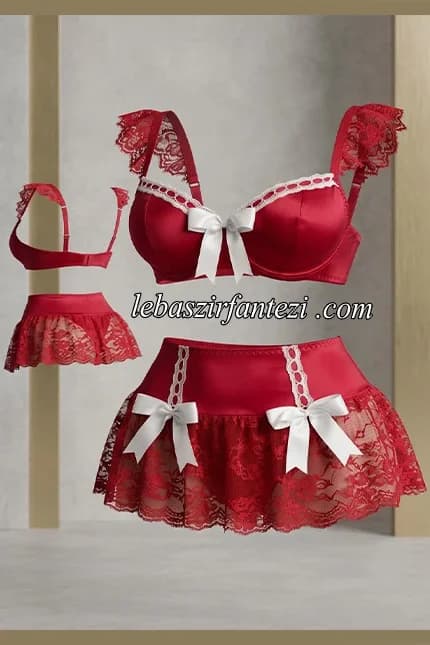 ست لباس خواب فنردار دامن دار مدل عروسکی