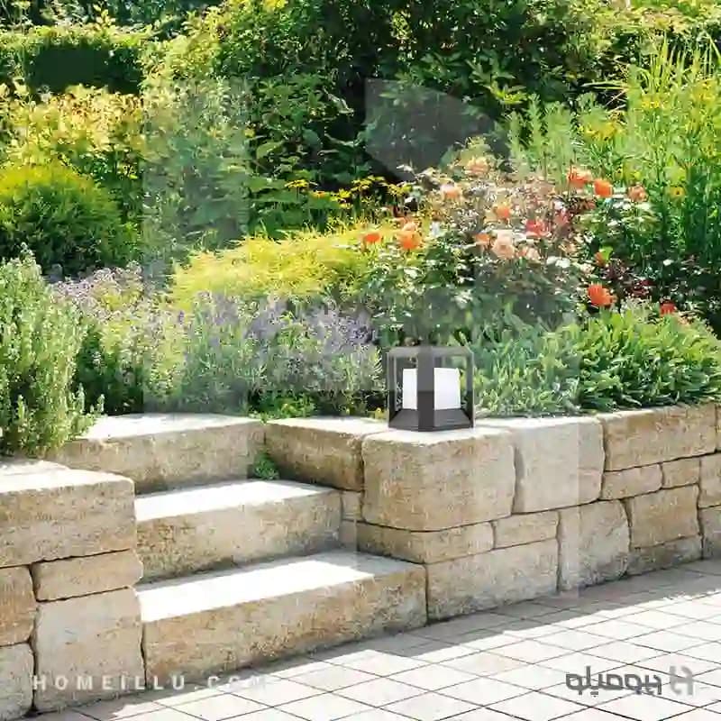 چراغ چمنی حیاطی سرپیچ E27 کوبیک 24 سانتی SH-16101 — تصویر ۲