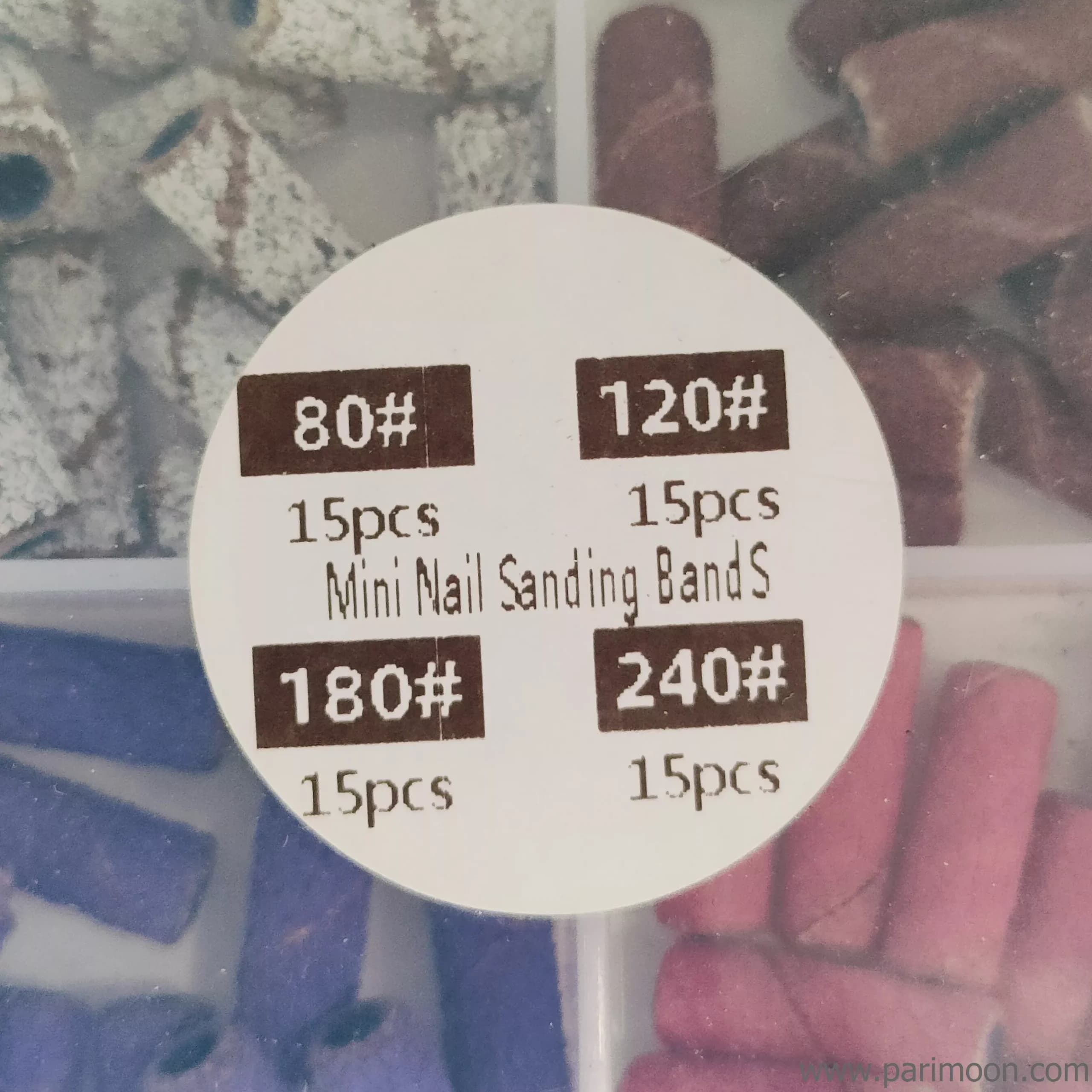 ست سر سوهان کاغذی ناخن مینی 60 تایی با پایه — تصویر ۴