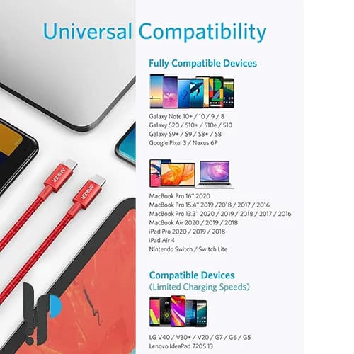 کابل شارژ USB-C انکر مدل Anker A8753 طول 1.8 متر — تصویر ۳