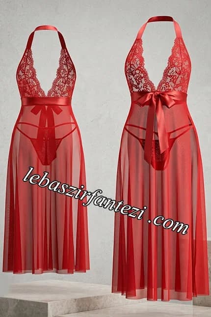 لباس خواب گردنی بغل چاکدار بلند