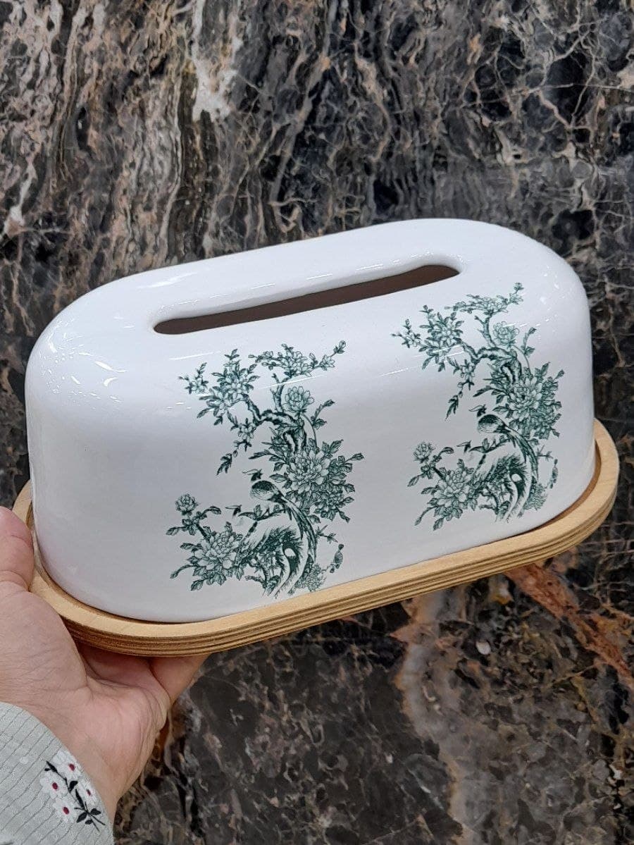 جا دستمال سرامیک زیره چوب — تصویر ۳