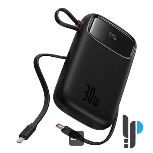 پاوربانک 30 واتی بیسوس مدل Baseus Qpow2 P10055008 با 2 کابل Type-C ظرفیت 10000 میلی آمپر — تصویر ۴