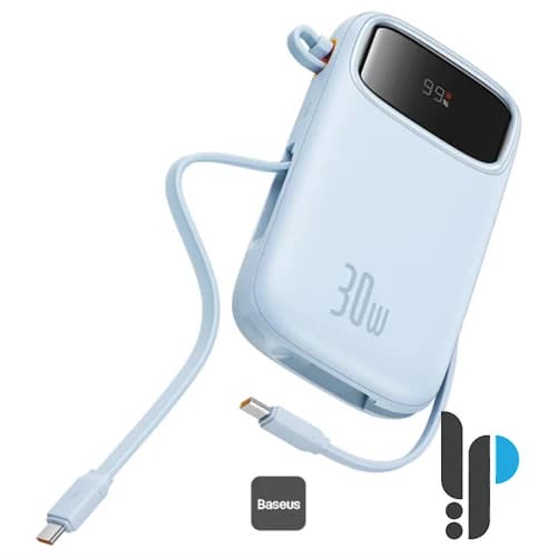پاوربانک 30 واتی بیسوس مدل Baseus Qpow2 P10055008 با 2 کابل Type-C ظرفیت 10000 میلی آمپر — تصویر ۲