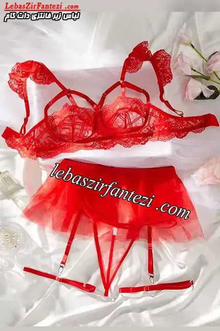 لباس خواب فنردار دامنی همراه گارتر و شورت