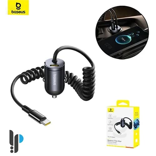 شارژر فندکی 30 وات بیسوس Baseus Tiny Star Mini Car Charger C00035001121-01 با کابل متصل Type-C — تصویر ۲