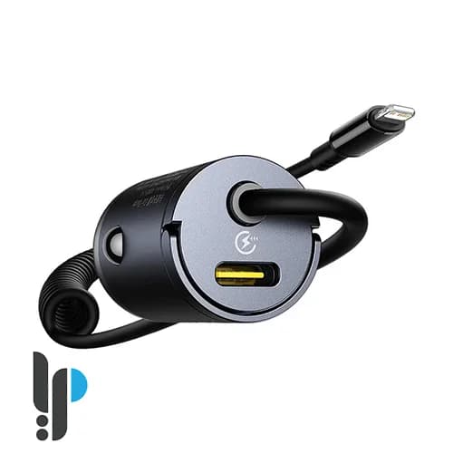 شارژر فندکی 30 وات بیسوس Baseus Tiny Star Mini Car Charger C00035001121-00 با کابل متصل لایتنینگ — تصویر ۲