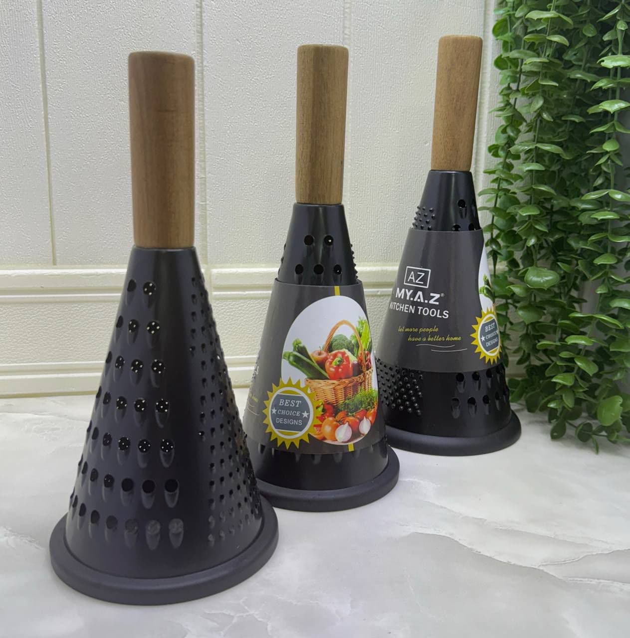 رنده مخروطی مشکی دسته چوب