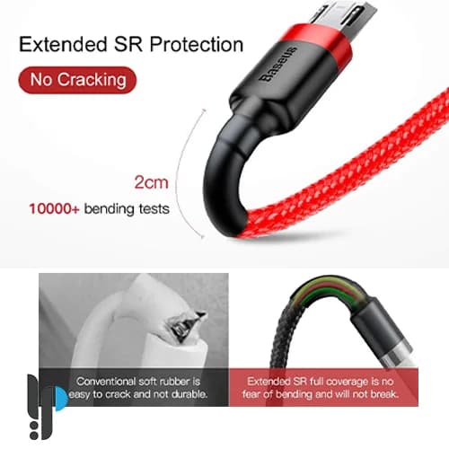 کابل شارژ USB به MicroUSB بیسوس مدل Baseus CAMKLF-B طول 1 متر — تصویر ۸