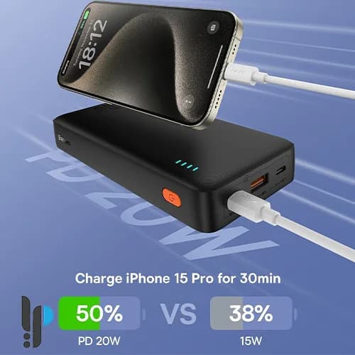 پاوربانک 20 واتی بیسوس مدل Baseus AirPow P10022804113 ظرفیت 20000 میلی آمپر — تصویر ۴
