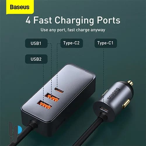 شارژر فندکی 120 وات بیسوس مدل Baseus Share together CCBT-A0G — تصویر ۳